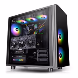 Thermaltake View 31 ARGB Edition, Midi Tower, PC, Noir, ATX, ITX, micro ATX, SPCC, Verre trempé, Jouer