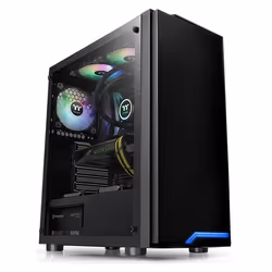 Thermaltake H100 TG, Midi Tower, PC, Noir, ATX, micro ATX, Mini-ITX, SPCC, Verre trempé, 18 cm
