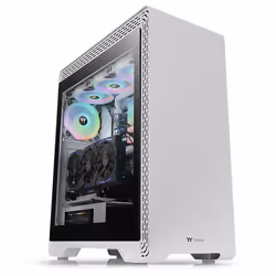 Thermaltake S500 TG Snow, Midi Tower, PC, Blanc, ATX, micro ATX, Mini-ITX, Acier, Multicolore