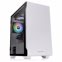 Thermaltake S100 Tempered Glass Snow Edition, Micro Tower, PC, Blanc, micro ATX, Mini-ITX, SPCC, 16,5 cm