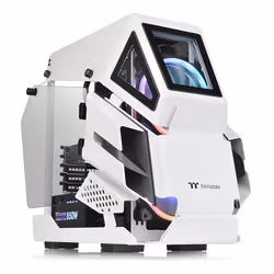 Thermaltake AH T200 Snow, Micro Tower, PC, Blanc, micro ATX, Mini-ITX, SPCC, Verre trempé, Multicolore