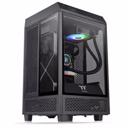 Thermaltake The Tower 100, Mini Tower, PC, Noir, Mini-ITX, SPCC, Verre trempé, Jouer