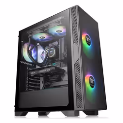 Thermaltake Versa T25 TG, Midi Tower, PC, Noir, ATX, micro ATX, Mini-ITX, SPCC, Verre trempé, Jouer