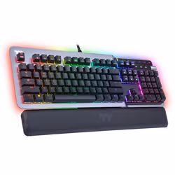 Thermaltake Argent K5 RGB, Taille réelle (100 %), USB, Clavier mécanique, QWERTY, LED RGB, Titane