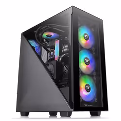 Thermaltake Divider 300 TG ARGB, Midi Tower, PC, Noir, ATX, micro ATX, Mini-ITX, SPCC, Multicolore