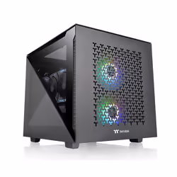 Thermaltake Divider 200 TG Air Micro, Micro Tower, PC, Noir, SPCC, Verre trempé, Jouer, Bleu, Vert, Rouge