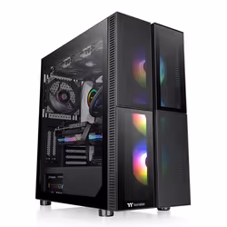 Thermaltake Versa T26 TG ARGB, Midi Tower, PC, Noir, ATX, EATX, micro ATX, Mini-ITX, SPCC, Jouer