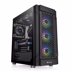 Thermaltake Versa T27 TG ARGB, Midi Tower, PC, Noir, ATX, EATX, micro ATX, Mini-ITX, SPCC, Jouer