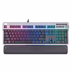 Thermaltake ARGENT K6 RGB, Taille réelle (100 %), USB, Clavier mécanique, QWERTZ, LED RGB, Titane