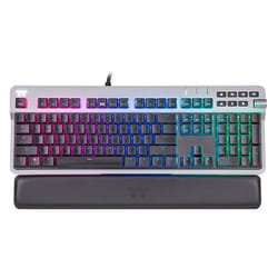 Thermaltake ARGENT K6 RGB clavier USB QWERTZ Allemand Titane