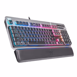 Thermaltake ARGENT K6 RGB clavier USB QWERTZ Allemand Titane