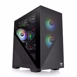 Thermaltake Divider 170 TG ARGB, Midi Tower, PC, Noir, micro ATX, Mini-ITX, SPCC, Verre trempé, Multicolore