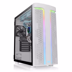 Thermaltake H590 TG ARGB, Midi Tower, PC, Blanc, ATX, EATX, micro ATX, Mini-ITX, SPCC, Verre trempé, Multicolore