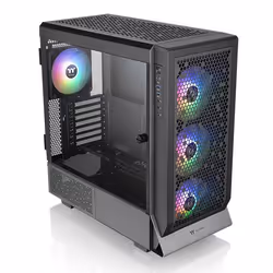 Thermaltake Ceres 500 TG ARGB, Midi Tower, PC, Noir, ATX, EATX, micro ATX, Mini-ITX, Métal, Verre trempé, Multicolore