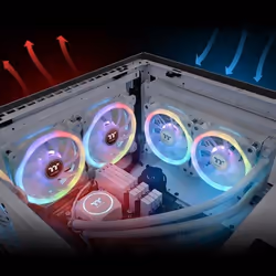 Thermaltake SWAFAN 14 RGB Radiator Fan TT Premium Edition White Boitier PC Refroidisseur d'air 14 cm Blanc 3 pièce(s) - Vue supplémentaire 4