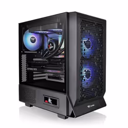 Thermaltake Ceres 330 TG, Midi Tower, PC, Noir, ATX, EATX, micro ATX, Mini-ITX, SPCC, Verre trempé, 18,5 cm