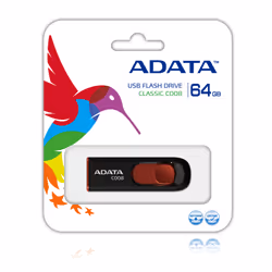 ADATA C008 64GB lecteur USB flash 64 Go USB Type-A 2.0 Noir, Rouge