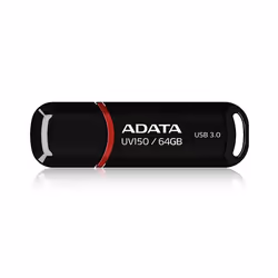 ADATA 64GB DashDrive UV150, 64 Go, USB Type-A, 3.2 Gen 1 (3.1 Gen 1), Casquette, 9 g, Noir