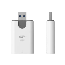 Silicon Power Combo lecteur de carte mémoire USB 3.2 Gen 1 (3.1 Gen 1) Type-A Gris, Blanc