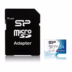 Silicon Power Superior Pro, 64 Go, MicroSDXC, Classe 10, UHS-III, 100 Mo/s, 80 Mo/s