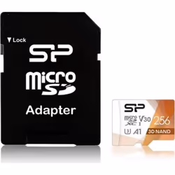 Silicon Power Superior Pro, 256 Go, MicroSDXC, Classe 10, UHS-I, 100 Mo/s, 80 Mo/s