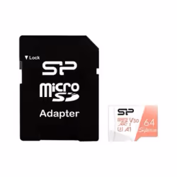 Silicon Power Superior, 64 Go, MicroSDXC, Classe 10, UHS-I, 100 Mo/s, 80 Mo/s