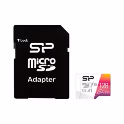 Silicon Power Elite, 128 Go, MicroSDXC, Classe 10, UHS-I, 100 Mo/s, Class 1 (U1)