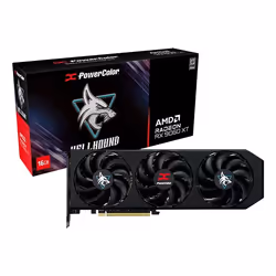 PowerColor Hellhound AMD Radeon RX 9060 XT 16GB GDDR6, Radeon RX 9060 XT, 16 Go, GDDR6, 128 bit, 7680 x 4320 pixels, PCI Expr ...