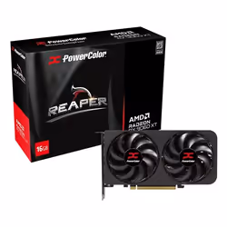 PowerColor Reaper AMD Radeon RX 9060 XT 16GB GDDR6, Radeon RX 9060 XT, 16 Go, GDDR6, 128 bit, 7680 x 4320 pixels, PCI Express ...