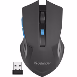 Defender ACCURA MM-275, Droitier, Optique, RF sans fil, 1600 DPI, Noir, Bleu