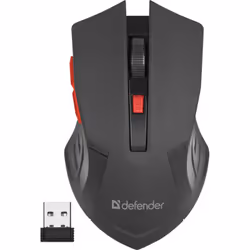 Defender ACCURA MM-275, Droitier, Optique, RF sans fil, 1600 DPI, Noir, Rouge