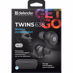 Defender Twins 638 Casque Sans fil Bluetooth Noir - Vue supplémentaire 10