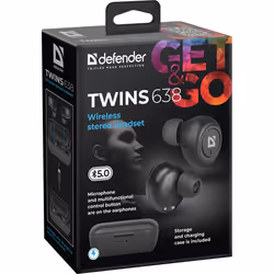 Defender Twins 638 Casque Sans fil Bluetooth Noir - Vue supplémentaire 9