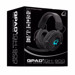 QPAD QH900, Sans fil, Jouer, 350 g, Casque, Noir