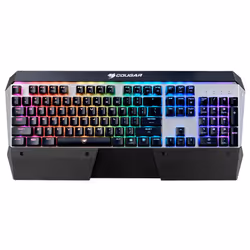 COUGAR Gaming Attack X3 RGB, Avec fil, USB, Clavier mécanique, QWERTZ, LED RGB, Noir, Argent