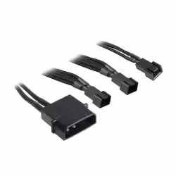 BitFenix Molex - 3 x 3-Pin Fan 12v 20cm, 0,2 m, Molex (4-pin), 3 x Fan (3-pin), Noir