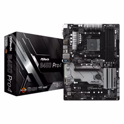 Asrock B450 Pro4, AMD, Emplacement AM4, AMD Athlon, AMD Ryzen™ 3, AMD Ryzen™ 3 de 2e génération, AMD Ryzen™ 3 de 3e génératio ...