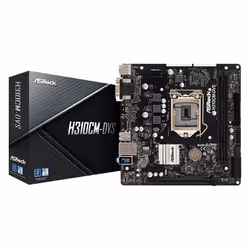 Asrock H310CM-DVS, Intel, LGA 1151 (Emplacement H4), Intel® Core™ i3, Intel® Core™ i5, Intel® Core™ i7, 95 W, DDR4-SDRAM, 32  ...