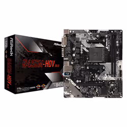Asrock B450M-HDV R4.0, AMD, Emplacement AM4, AMD Athlon, AMD Ryzen™ 3, AMD Ryzen™ 3 de 2e génération, AMD Ryzen™ 3 de 3e géné ...