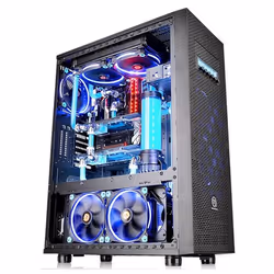Thermaltake Core X71 TG Edition, Full Tower, PC, Noir, ATX, micro ATX, Mini-ITX, SPCC, Verre trempé, Bleu