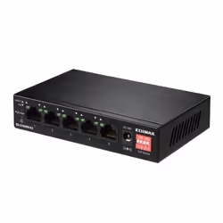 Edimax ES-5104PH V2 commutateur réseau Fast Ethernet (10/100) Connexion Ethernet, supportant l'alimentation via ce port (PoE) Noir