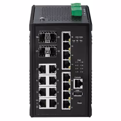 Edimax IGS-5416P commutateur réseau Géré Gigabit Ethernet (10/100/1000) Connexion Ethernet, supportant l'alimentation via ce port (PoE) Noir - Vue supplémentaire 2