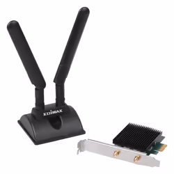 Edimax EW-7833AXP, Avec fil, PCI Express, WLAN / Bluetooth, Wi-Fi 6 (802.11ax), 2400 Mbit/s, Noir
