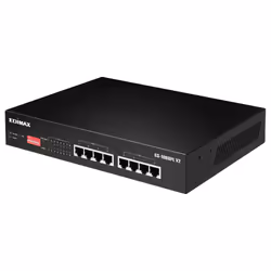 Edimax GS-1008PL V2 commutateur réseau Géré L2 Gigabit Ethernet (10/100/1000) Connexion Ethernet, supportant l'alimentation via ce port (PoE) 1U Noir
