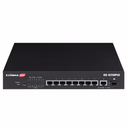 Edimax Switch GS-5210PLG Géré Gigabit Ethernet (10/100/1000) Connexion Ethernet, supportant l'alimentation via ce port (PoE) Noir - Vue supplémentaire 4
