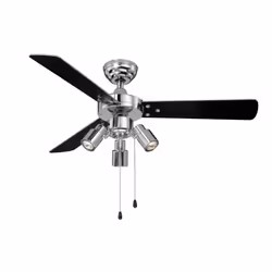 Ventilateur de plafond avec éclairage Cyrus - 107 cm - noir/argent - 3 vitesses - LED