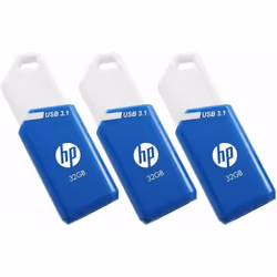 PNY x755w Triple Pack, 32 Go, USB Type-A, 3.2 Gen 1 (3.1 Gen 1), 75 Mo/s, Slide, Bleu, Blanc