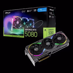 PNY GeForce RTX 5080 16GB ARGB Overclocked Triple Fan