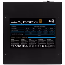 Aerocool LUX 650W unité d'alimentation d'énergie 20+4 pin ATX ATX Noir - Vue supplémentaire 4