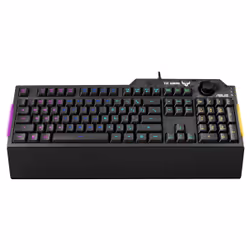 ASUS TUF Gaming K1, Taille réelle (100 %), USB, Clavier à membrane, LED RGB, Noir